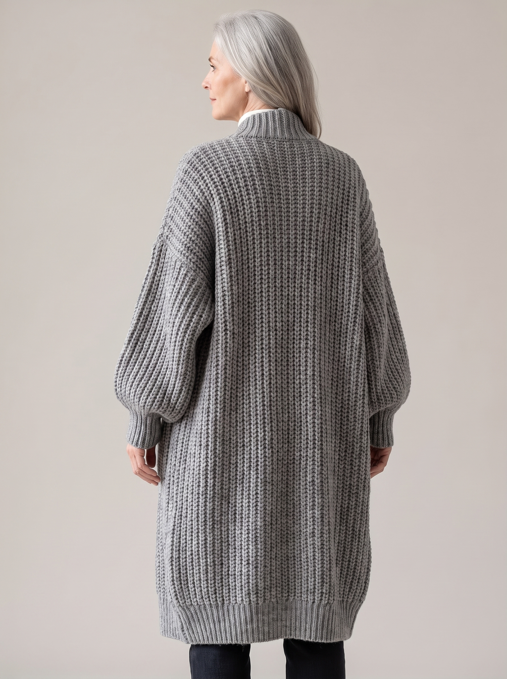 Fenie | Cardigan long pour femmes en tricot épais avec poches