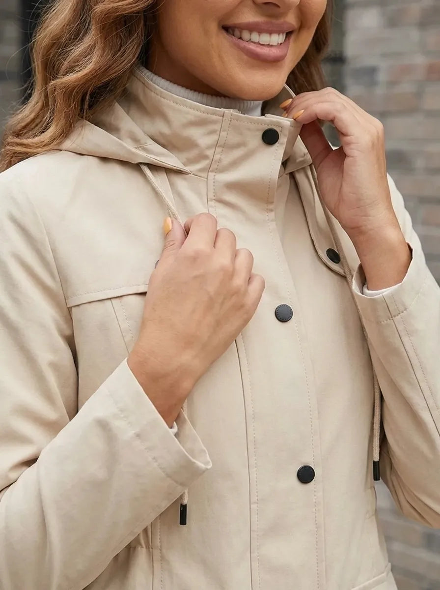 Caroline - Parka à Capuche Imperméable et Élégante