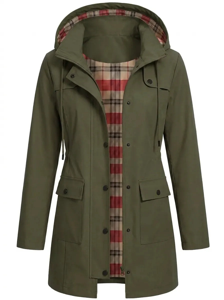 Caroline - Parka à Capuche Imperméable et Élégante
