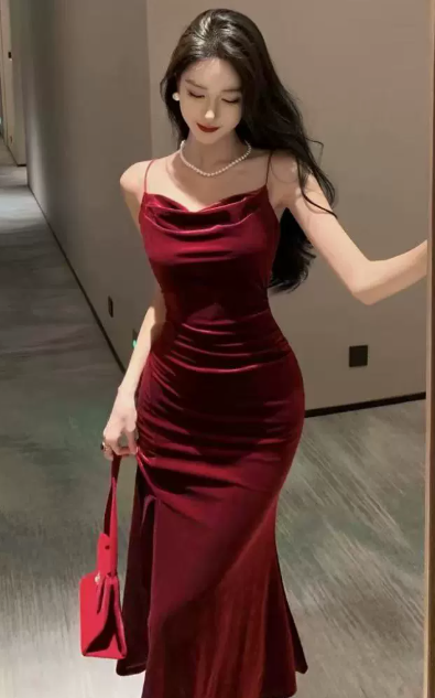 Robe Maxi À Épaules Dénudées Avec Fente Arrière Pour Femme | Idéale Pour Les Galas Et Réceptions