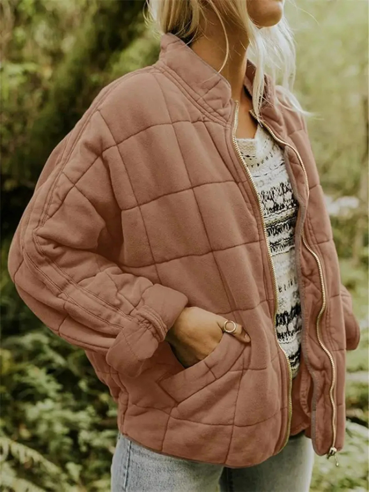 Veste matelassée femme zippée avec poches pratiques et coupe décontractée