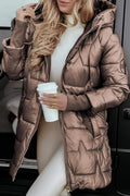 Catherine - Manteau d'Hiver Matelassé avec Capuche Élégant