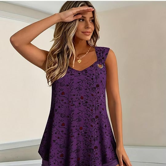 Donata | Haut de plage léger avec un délicat motif floral