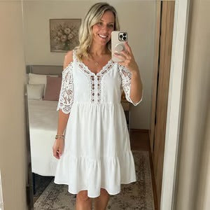 Noharia | Robe mini féminine avec dentelle au crochet
