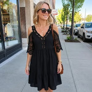 Noharia | Robe mini féminine avec dentelle au crochet