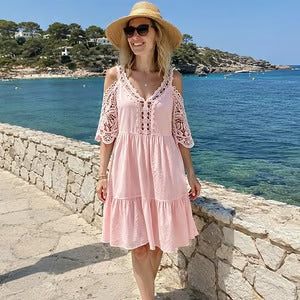 Noharia | Robe mini féminine avec dentelle au crochet