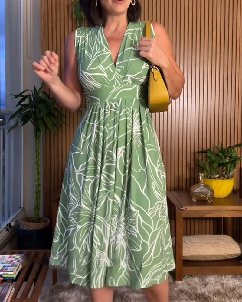 Relanie | Robe d'été cintrée avec jupe fluide