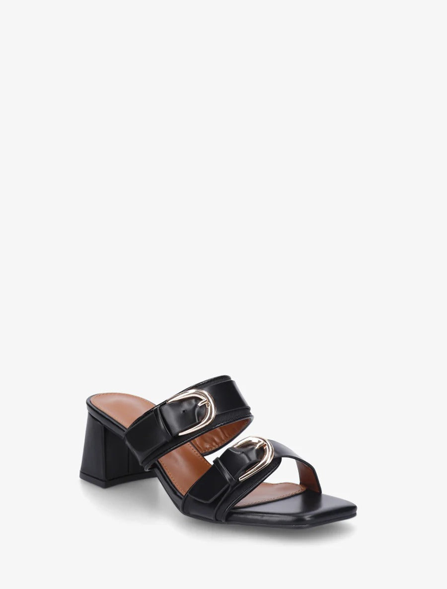 Marfea | Mules en simili cuir élégantes avec double boucle