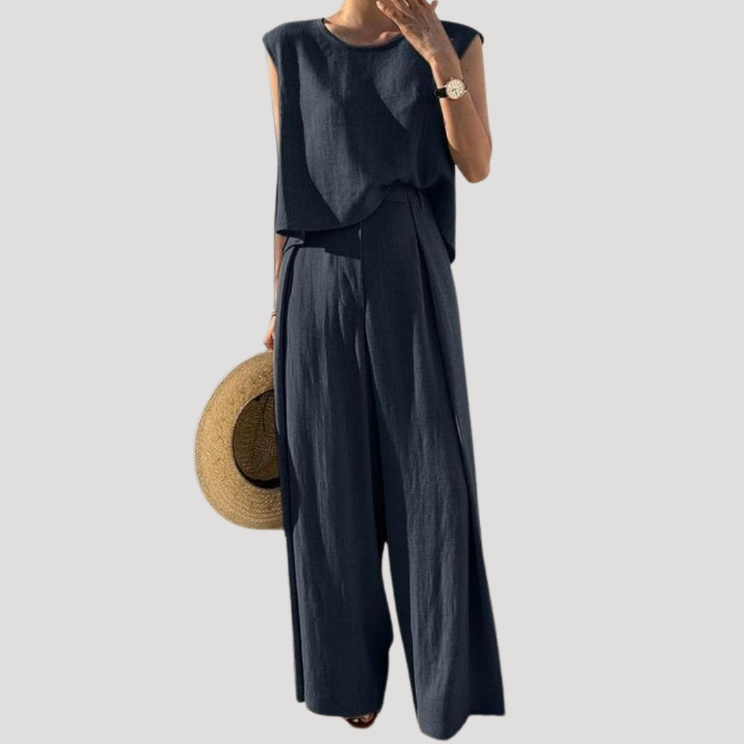 Imara | Ensemble Top Sans Manches et Pantalons Large Femme