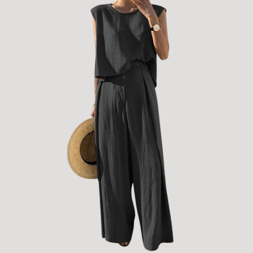 Imara | Ensemble Top Sans Manches et Pantalons Large Femme