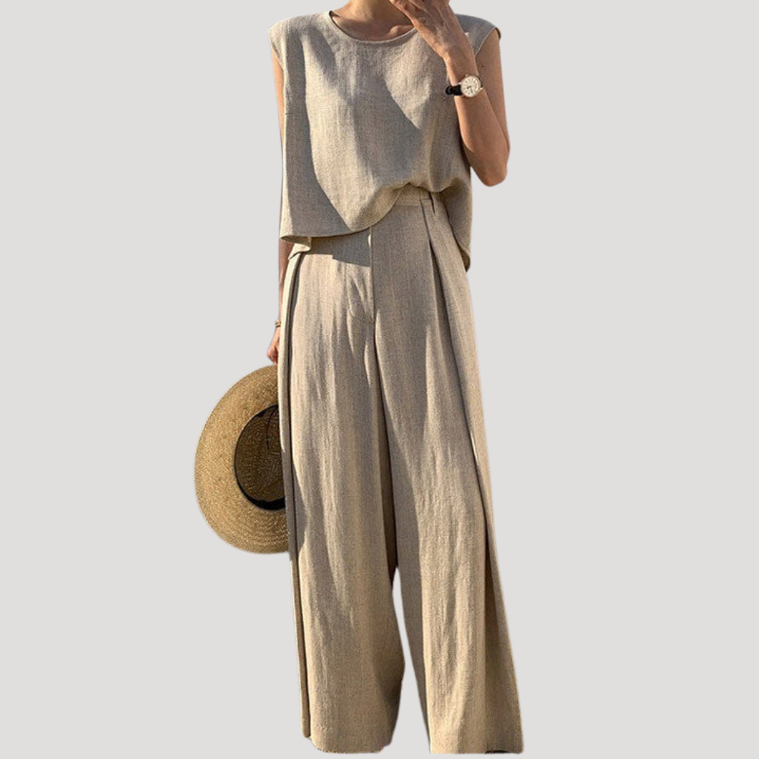 Imara | Ensemble Top Sans Manches et Pantalons Large Femme