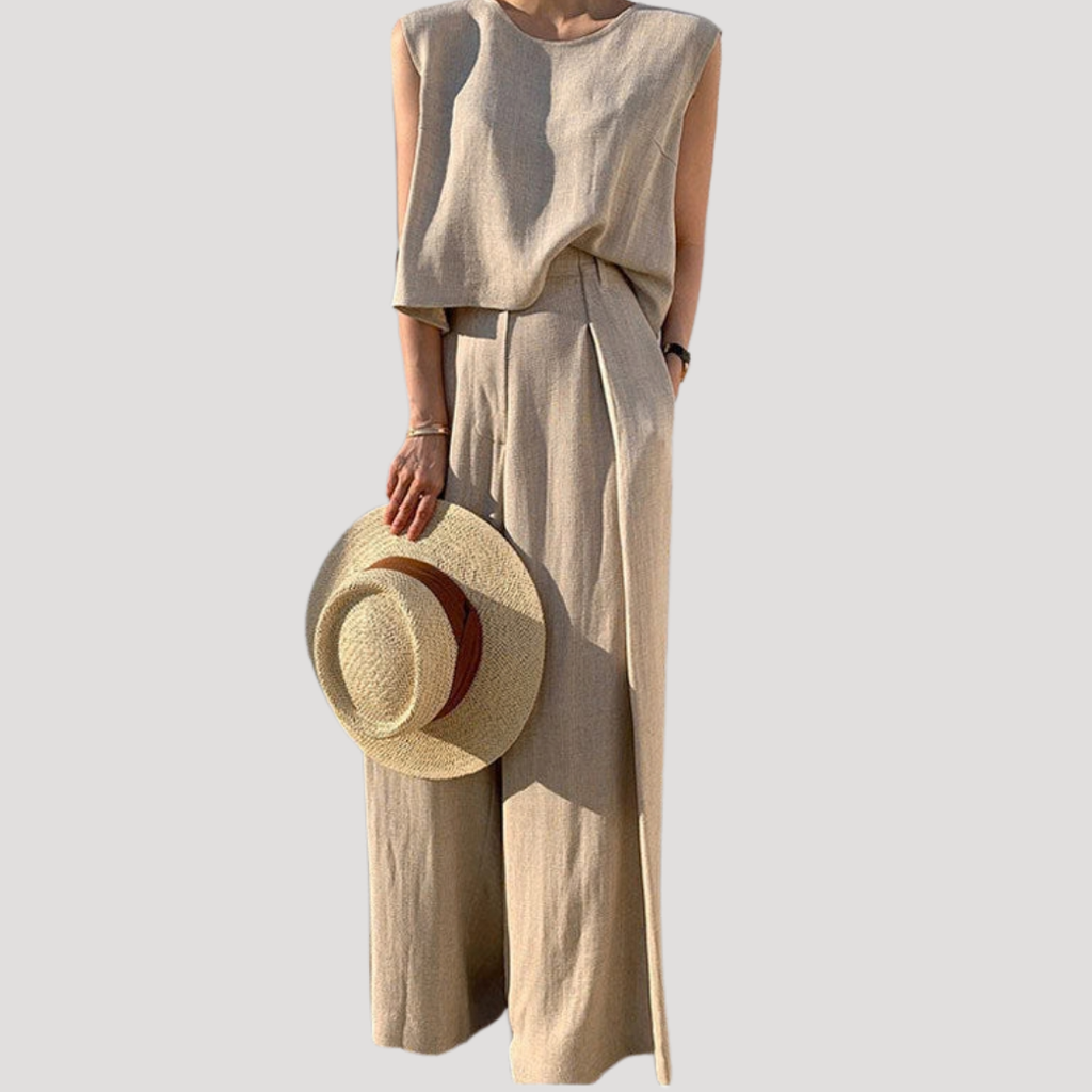 Imara | Ensemble Top Sans Manches et Pantalons Larges pour Femmes