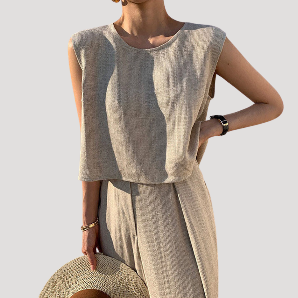 Imara | Ensemble Top Sans Manches et Pantalons Large Femme