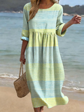 Robe de loisirs pour femmes avec col rond et manches courtes