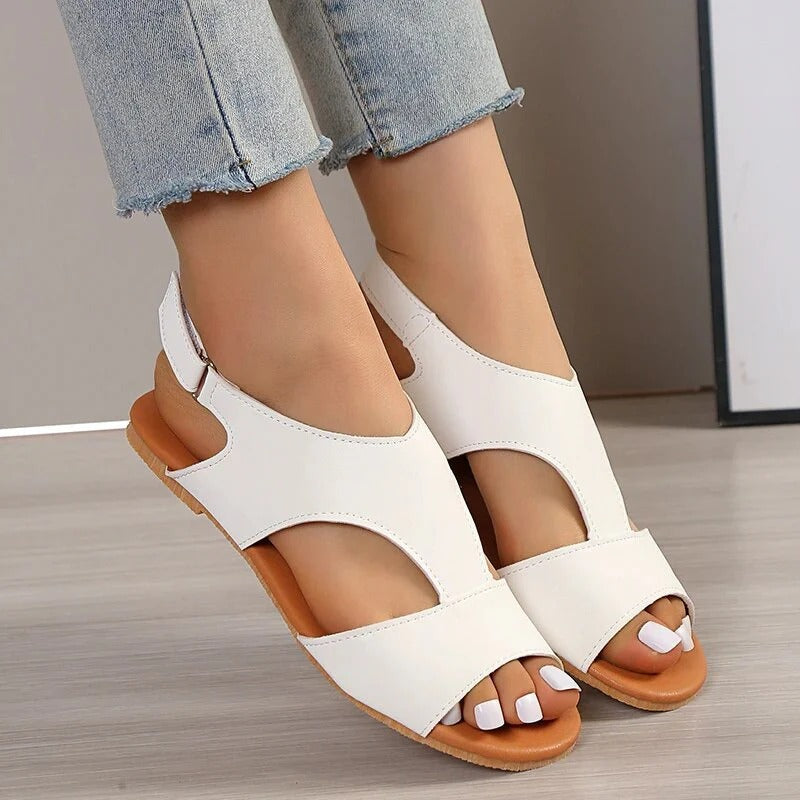 Sandales Plates À Enfiler Avec Design Ouvert Pour Femmes | Idéal Pour Les Occasions Estivales