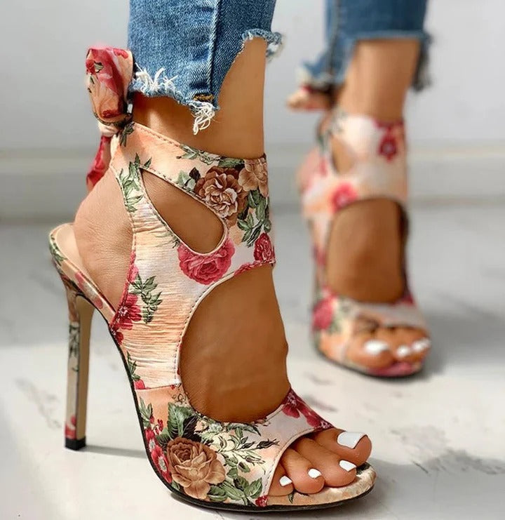 Escarpins Ouverts Avec Fermeture À Lacets Pour Femmes | Idéal Pour Les Occasions Estivales