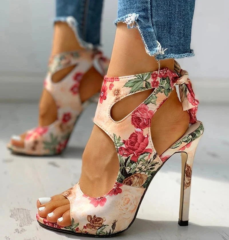 Escarpins Ouverts Avec Fermeture À Lacets Pour Femmes | Idéal Pour Les Occasions Estivales