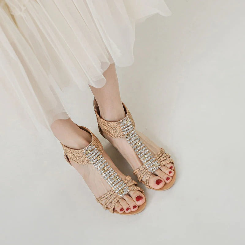 Sandales À Talon Haut Avec Décoration Strass Et Brides Pour Femmes | Idéal Pour Les Occasions Estivales
