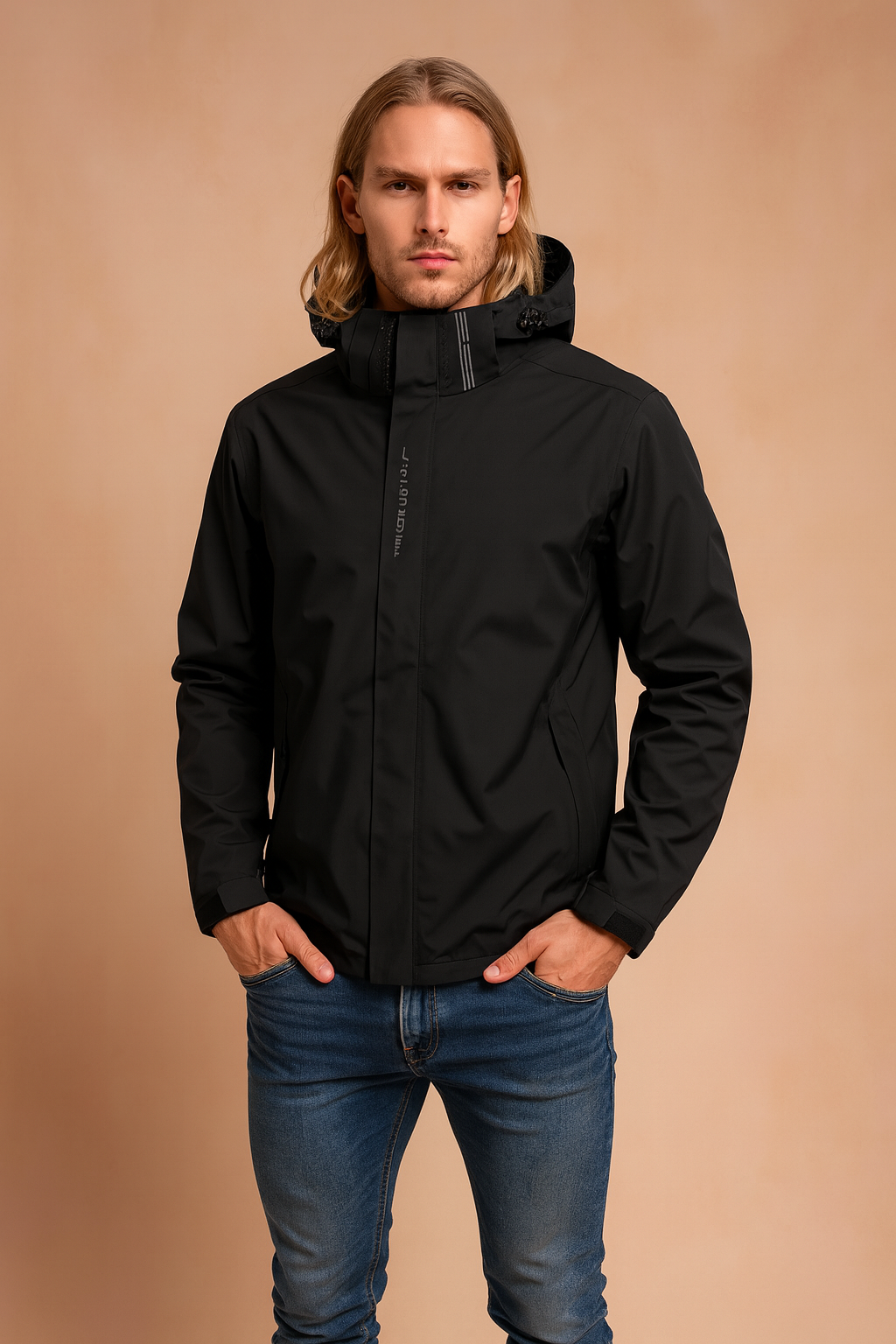 Veste d'extérieur avec capuche et manches ajustables