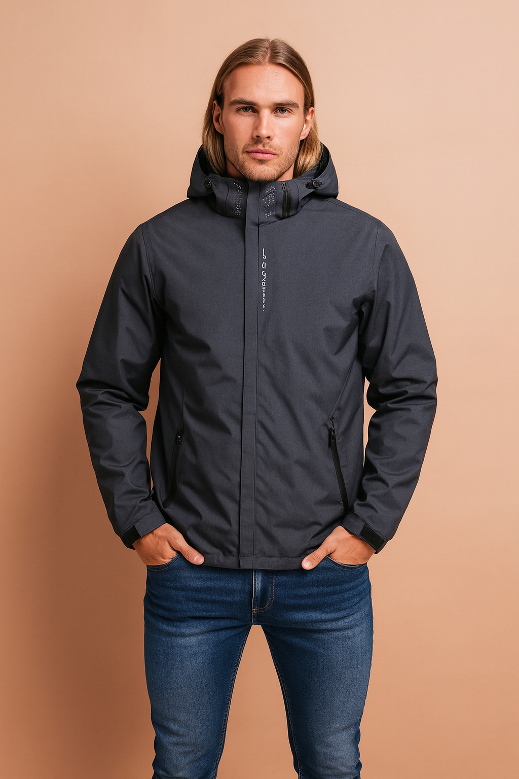 Veste d'extérieur avec capuche et manches ajustables