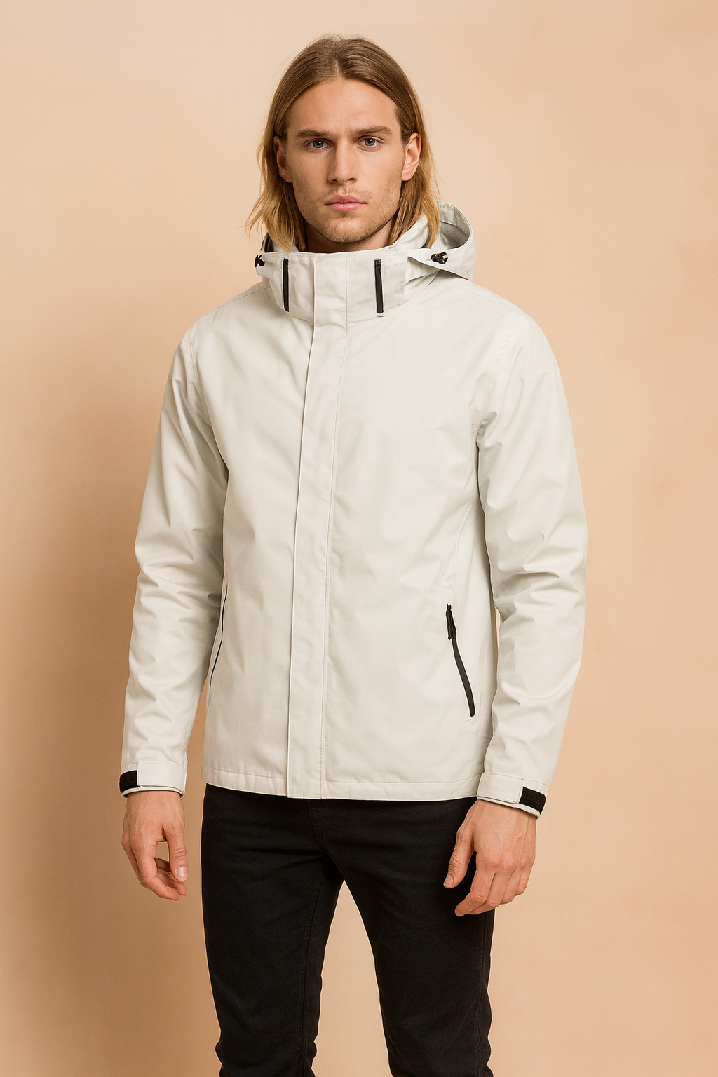 Veste d'extérieur avec capuche et manches ajustables