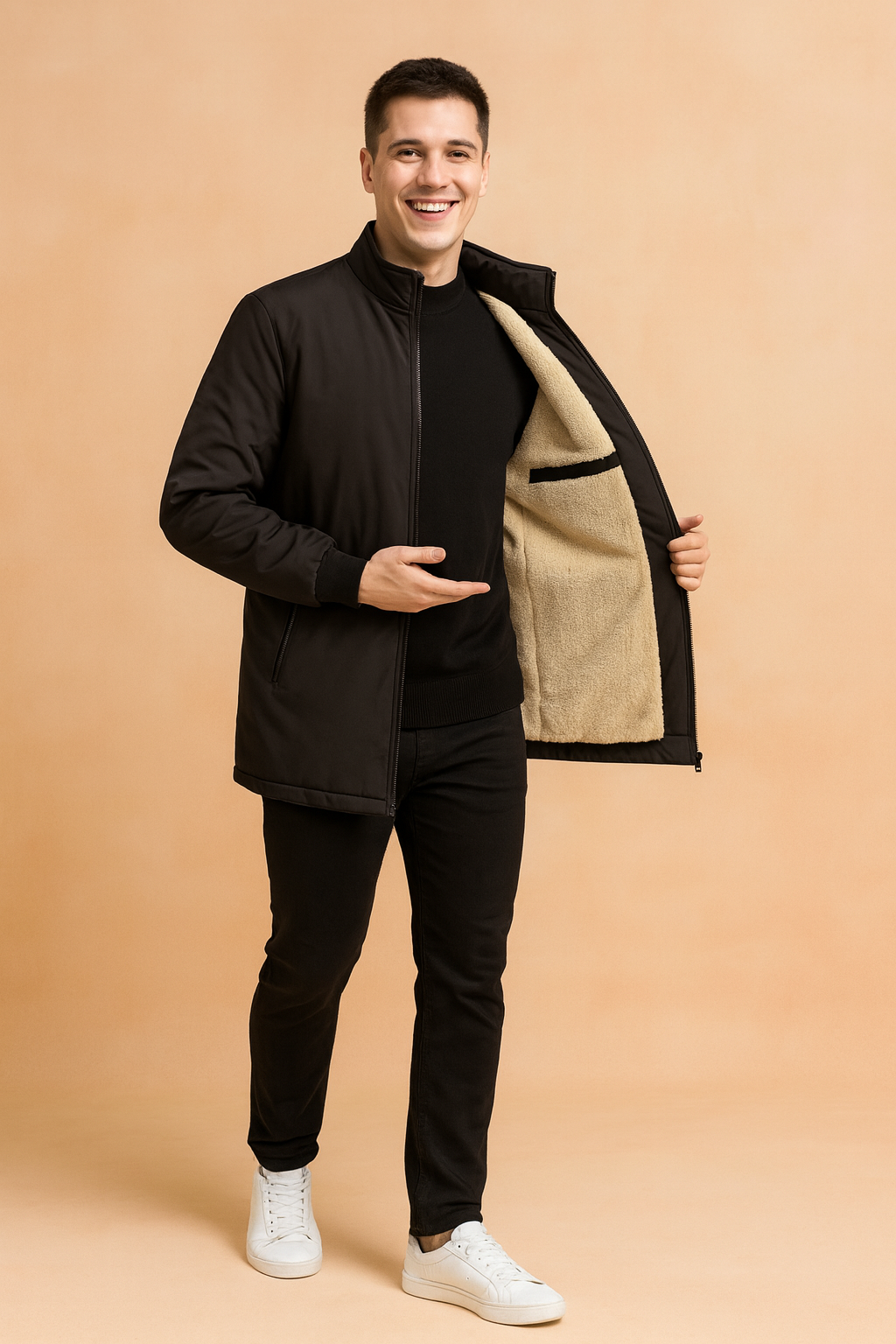 Veste Bomber Oversized pour Hommes avec Poche Intérieure Cachée