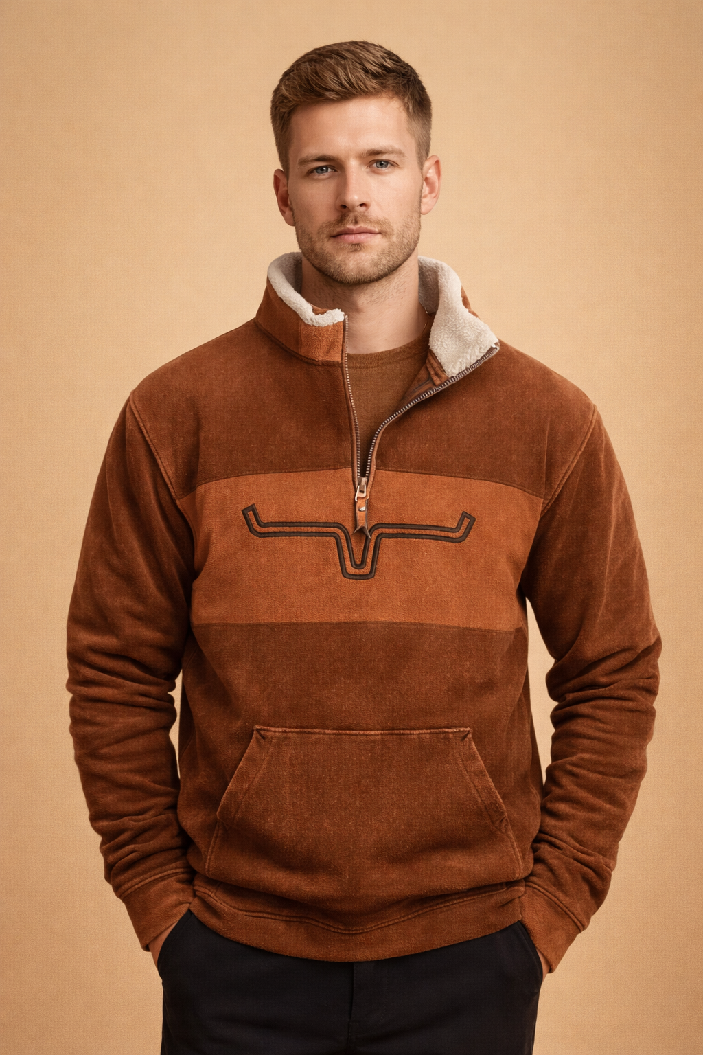 Gilet Homme avec Fermeture Éclair - Cardigan Tricoté Chaud Coupe Ample