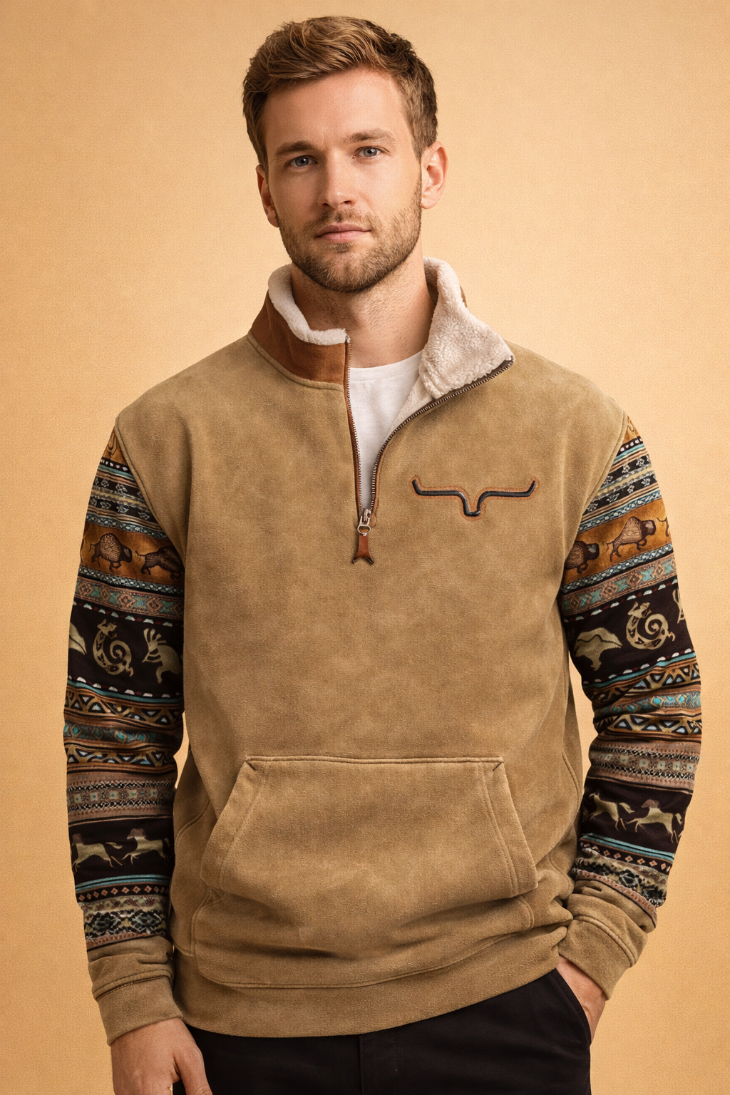 Gilet Homme avec Fermeture Éclair - Cardigan Tricoté Chaud Coupe Ample