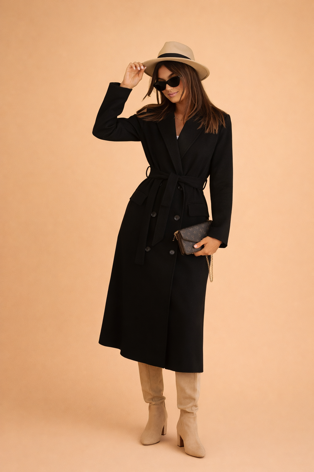 Manteau Trench Long pour Femmes avec Ceinture - Coupe Classique