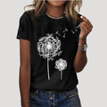 Isadora | T-shirt à manches courtes avec graphique de pissenlit pour femmes