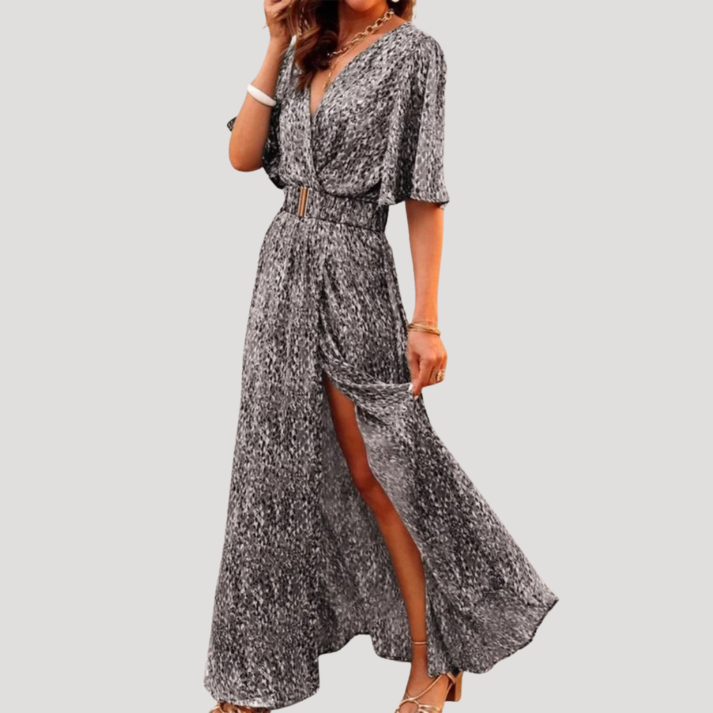 Isolde | Robe Maxi Imprimée à Enveloppe pour Femmes
