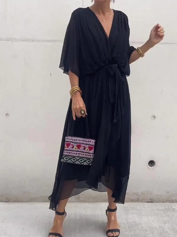 Fiorella - Robe Élégante Avec Décolleté En V