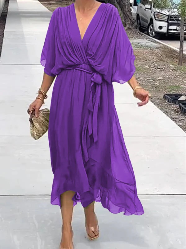 Fiorella - Robe Élégante Avec Décolleté En V