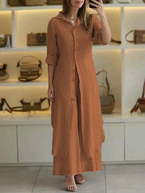 Robe Chemise Femme | Manches Longues Boutonnée