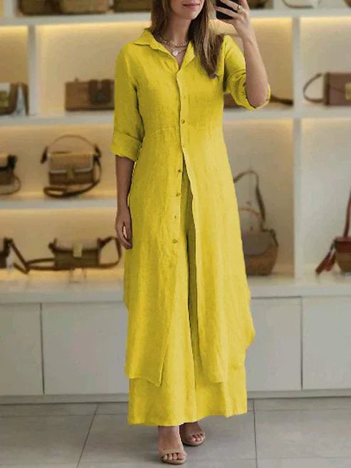 Robe Chemise Femme | Manches Longues Boutonnée