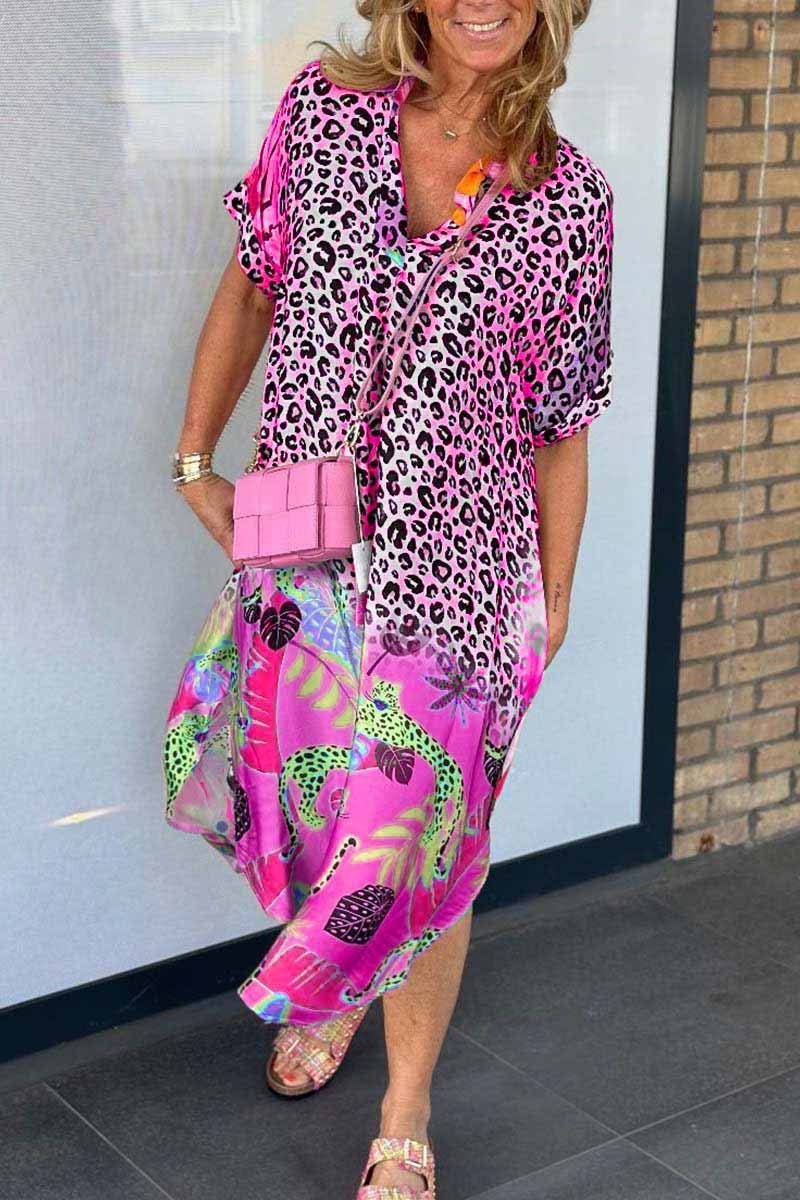 Felicia™ - Robe de loisirs avec motif léopard et manches courtes