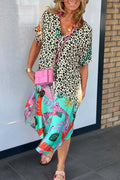 Felicia™ - Robe de loisirs avec motif léopard et manches courtes
