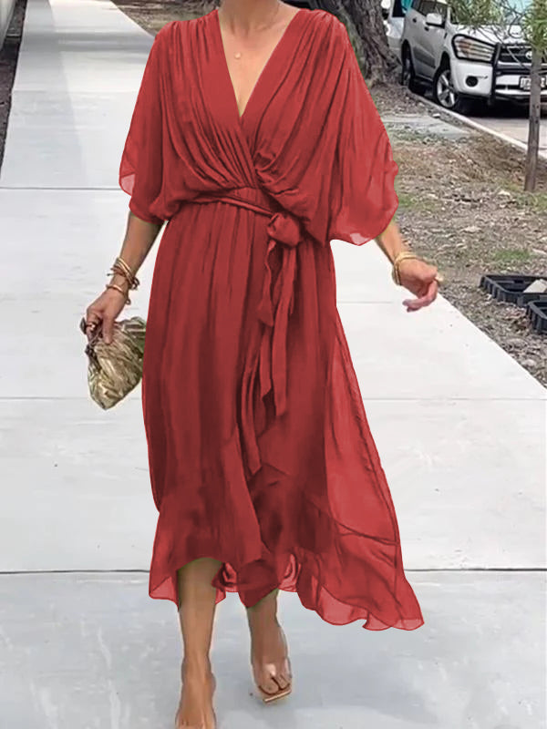 Fiorella - Robe Élégante Avec Décolleté En V