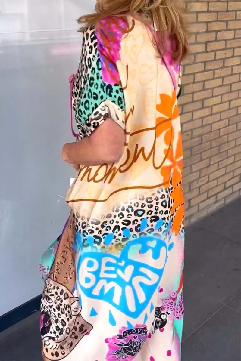 Felicia™ - Robe de loisirs avec motif léopard et manches courtes