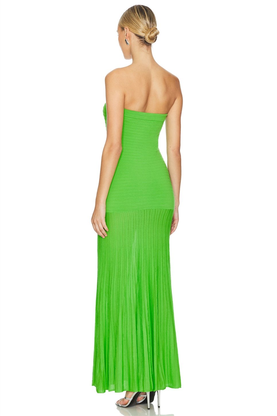 Robe Longue Bustier Plissée Avec Texture Côtelée Pour Femmes | Idéal Pour Événements Formels Et Soirées D'été