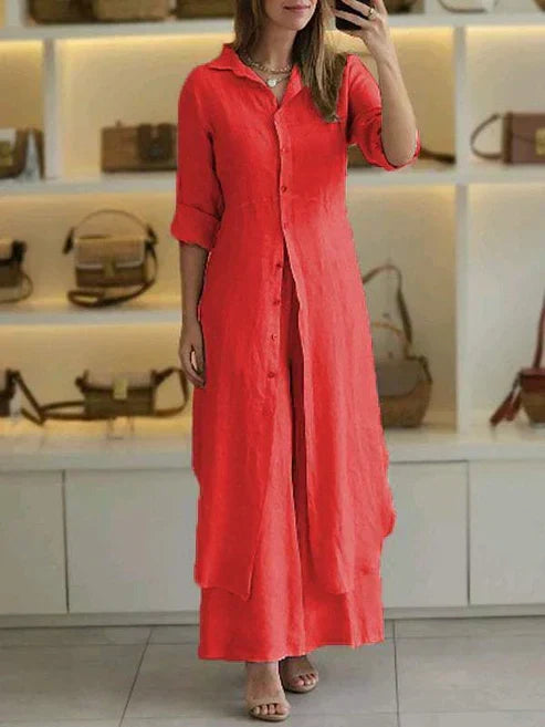Robe Chemise Femme | Manches Longues Boutonnée