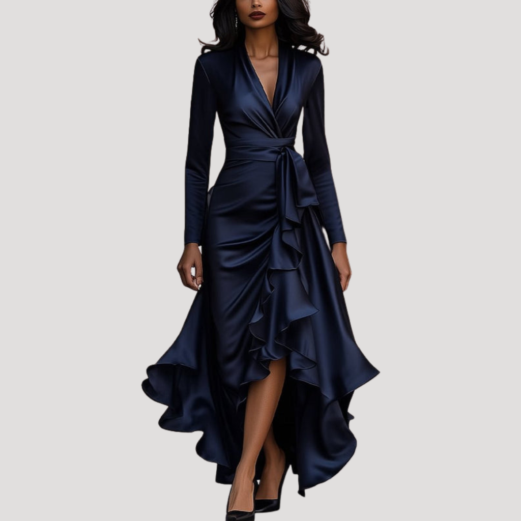 Juliana | Robe de soirée à manches longues enroulée pour femmes