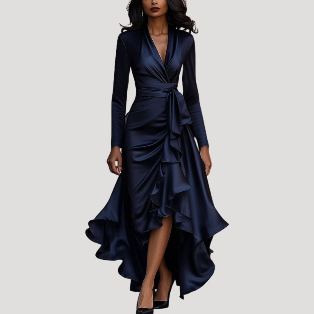 Juliana | Robe de soirée à manches longues enroulée pour femmes