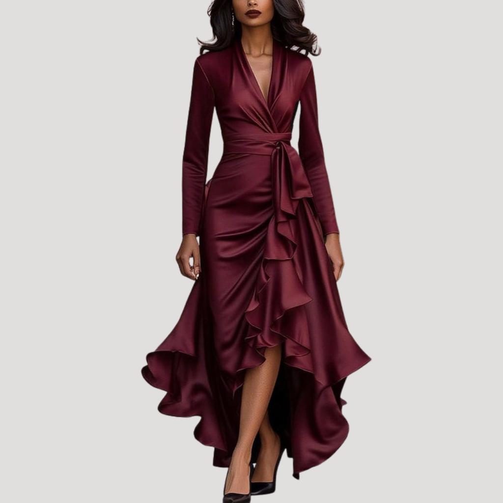 Juliana | Robe de soirée à manches longues enroulée pour femmes