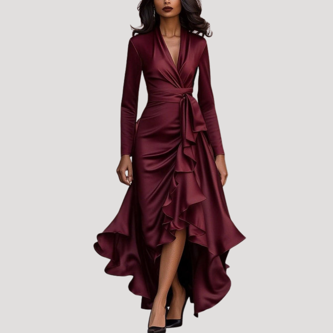 Juliana | Robe de soirée à manches longues enroulée pour femmes