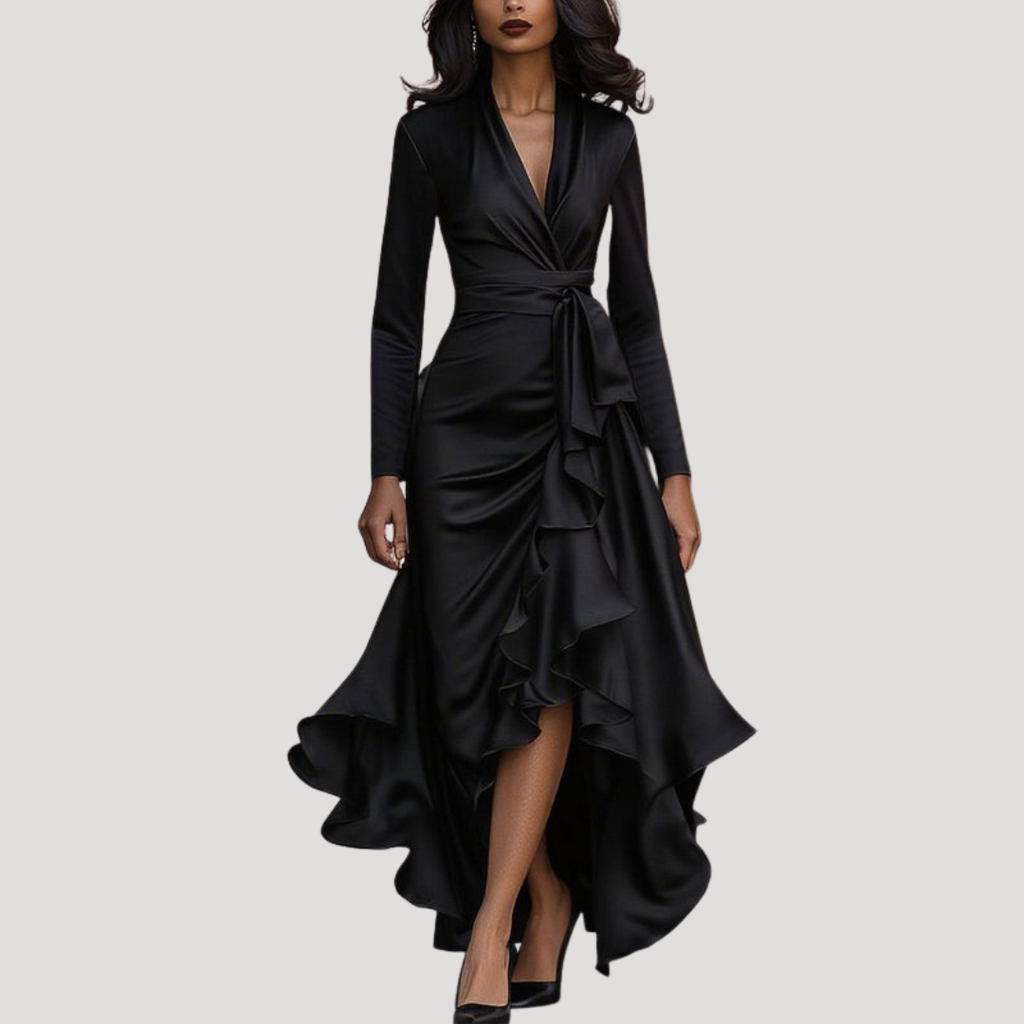 Juliana | Robe de soirée à manches longues enroulée pour femmes