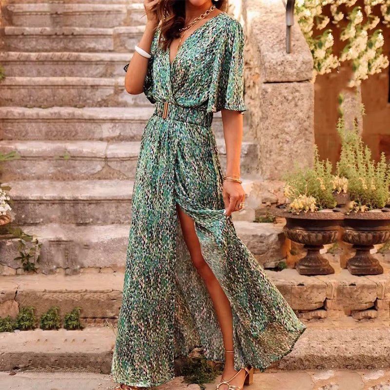 Juliette | Robe Maxi Croisée à Col V pour Femmes