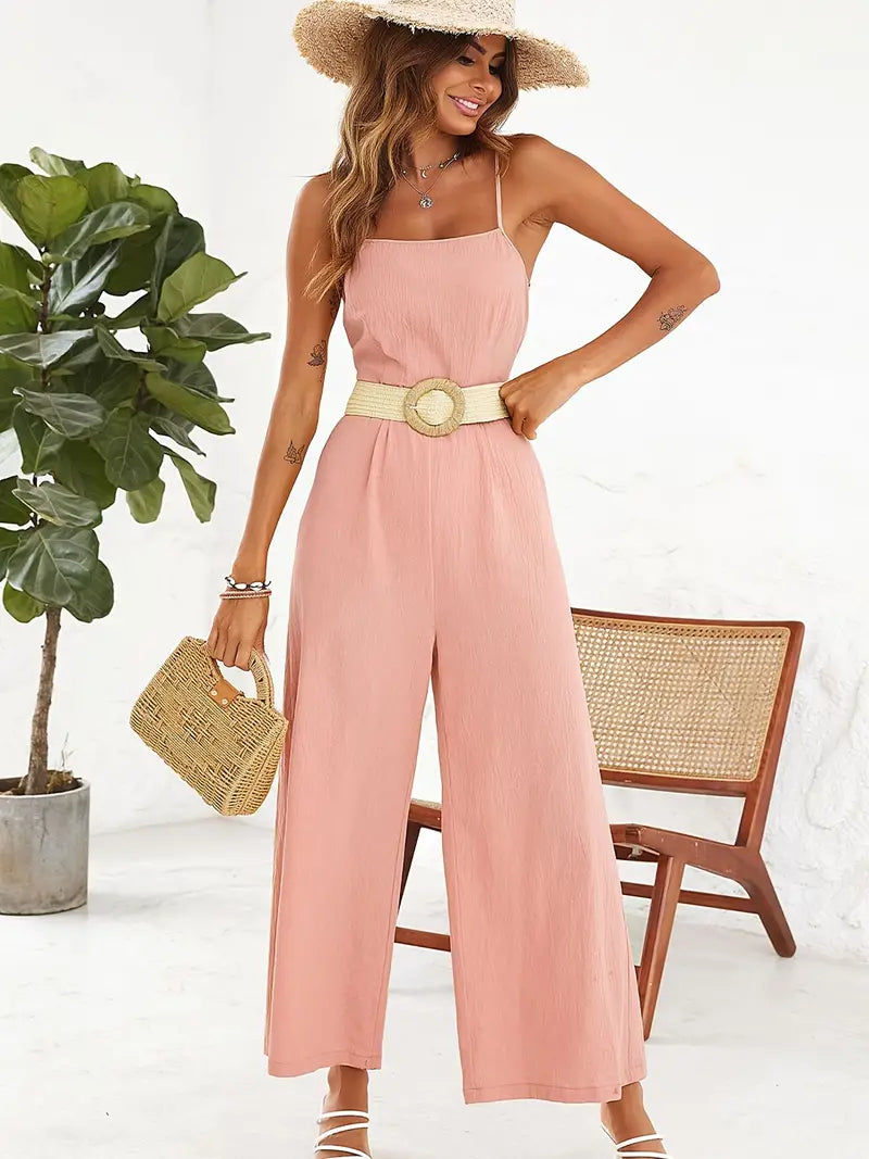 Combinaison Une Pièce Avec Bretelles Fines Et Ceinture Ajustable Pour Femmes | Idéal Pour Toutes Occasions