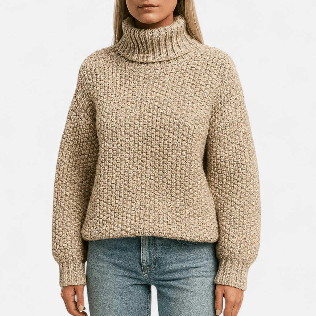 Pull en Laine et Cachemire Femme – Texture Côtelée et Coupe Épurée Intemporelle
