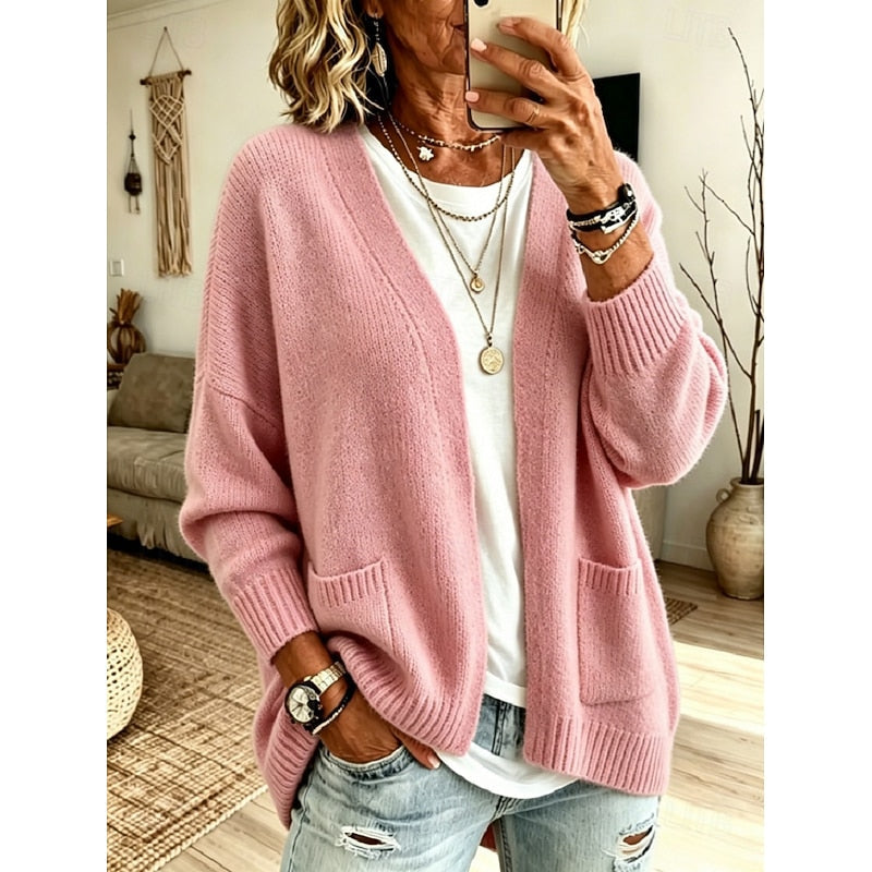 Nathalie - Gilet Tricoté Oversized Élégant